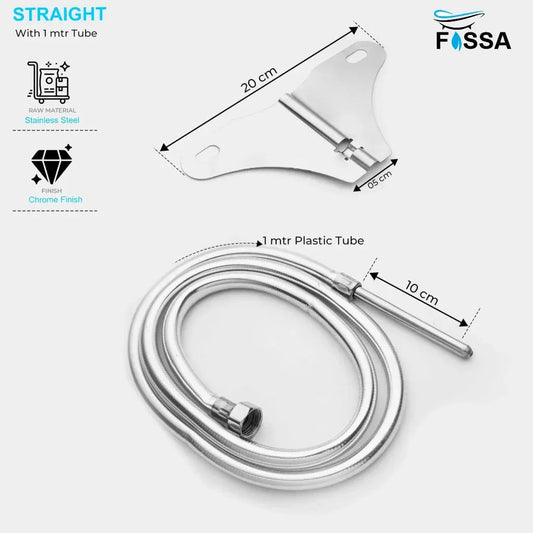 Straight Jet Spray with Heavy PVC Hose Pipe 1 Meter for Toilet